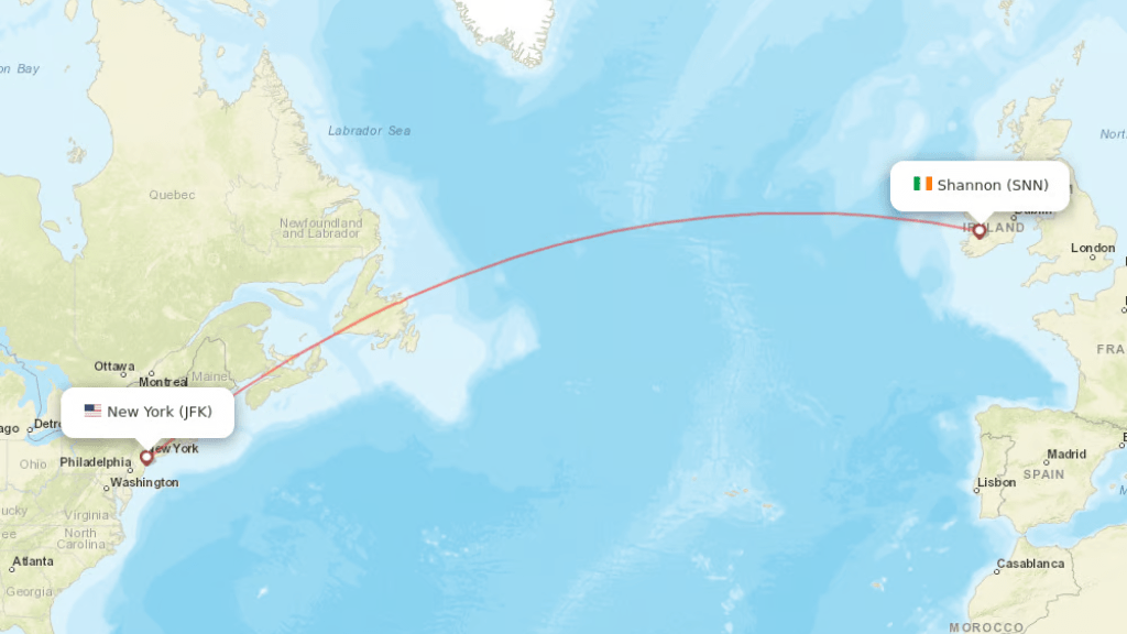 direct flights from new york to shannon