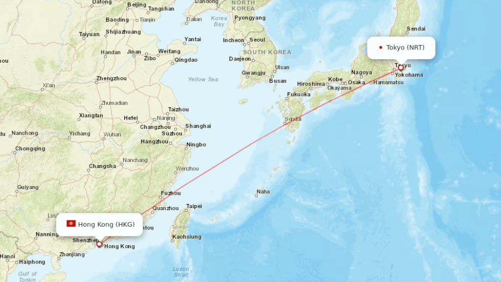 direct flights from hong kong to tokyo narita