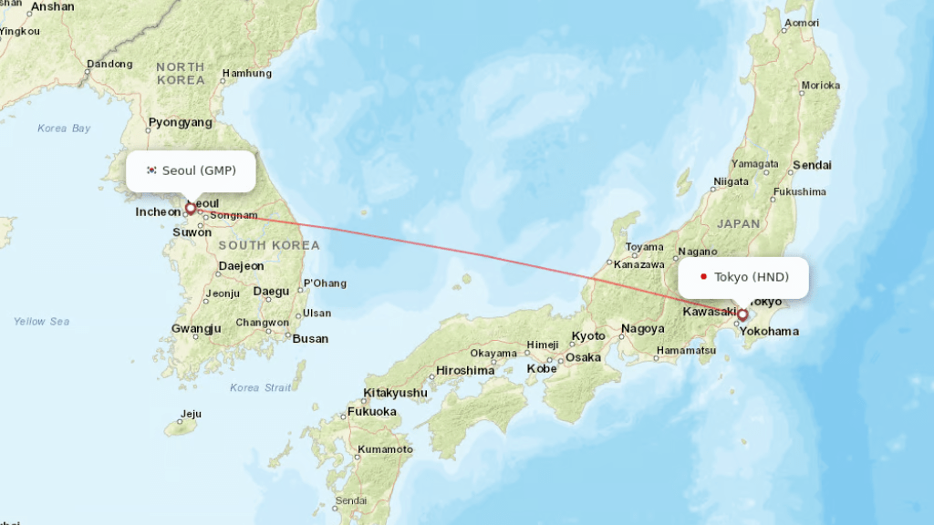 direct flights from seoul to tokyo haneda