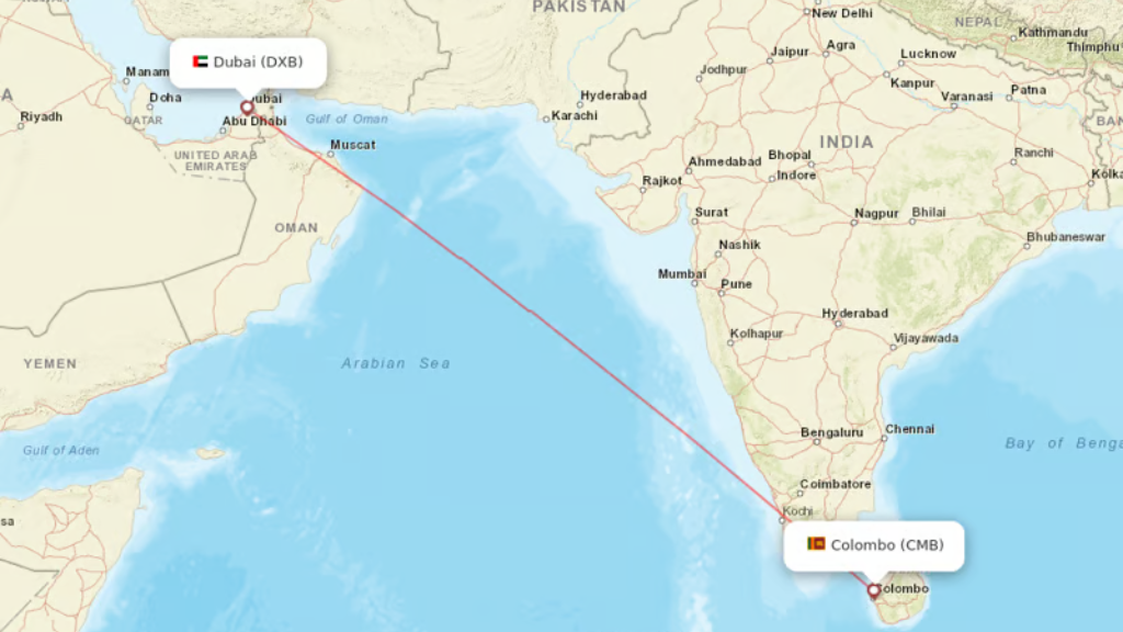 Find all direct flights to Sri Lanka