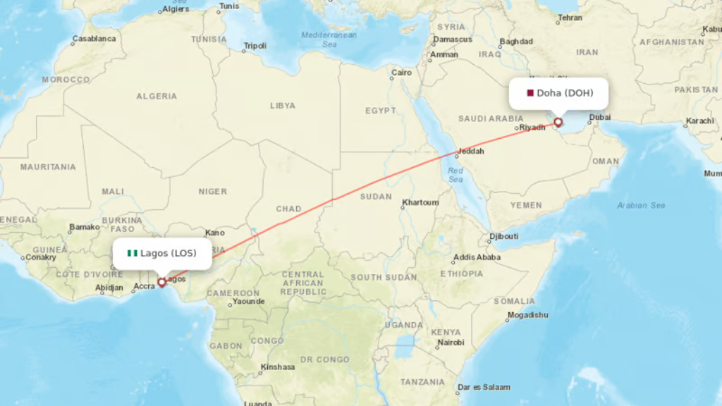 direct flights from doha to lagos