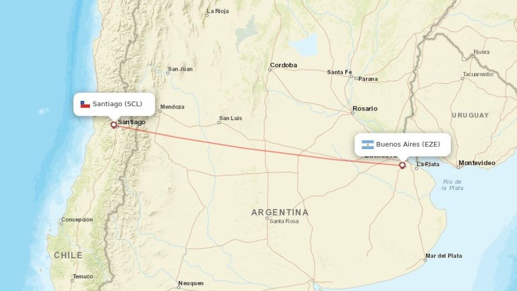 direct flights from santiago to buenos aires