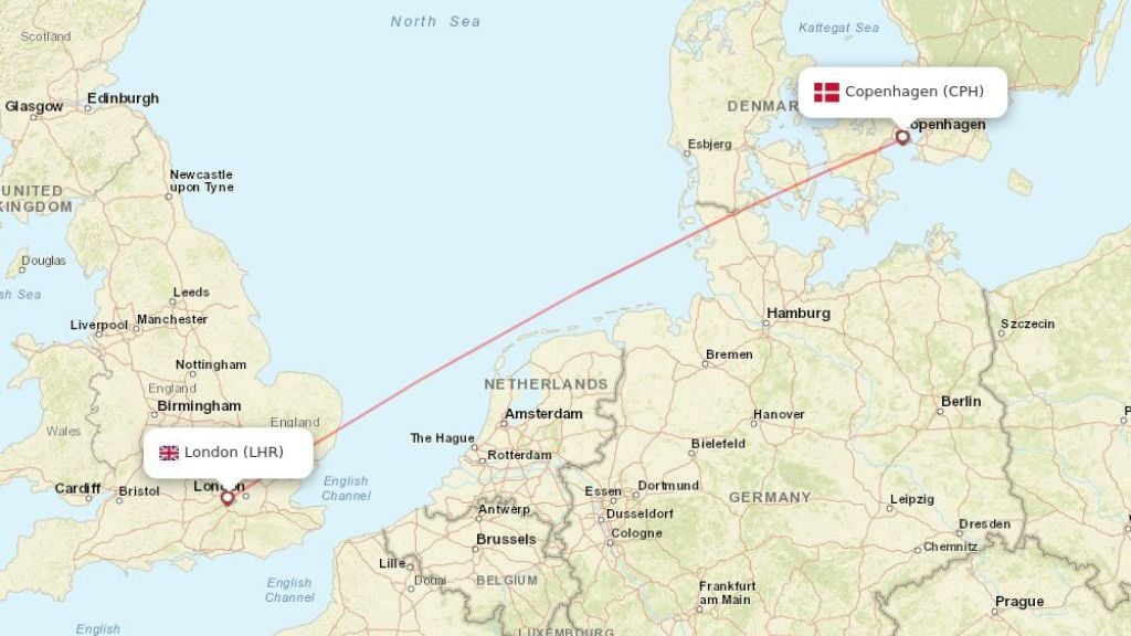 direct flights from london to copenhagen denmark